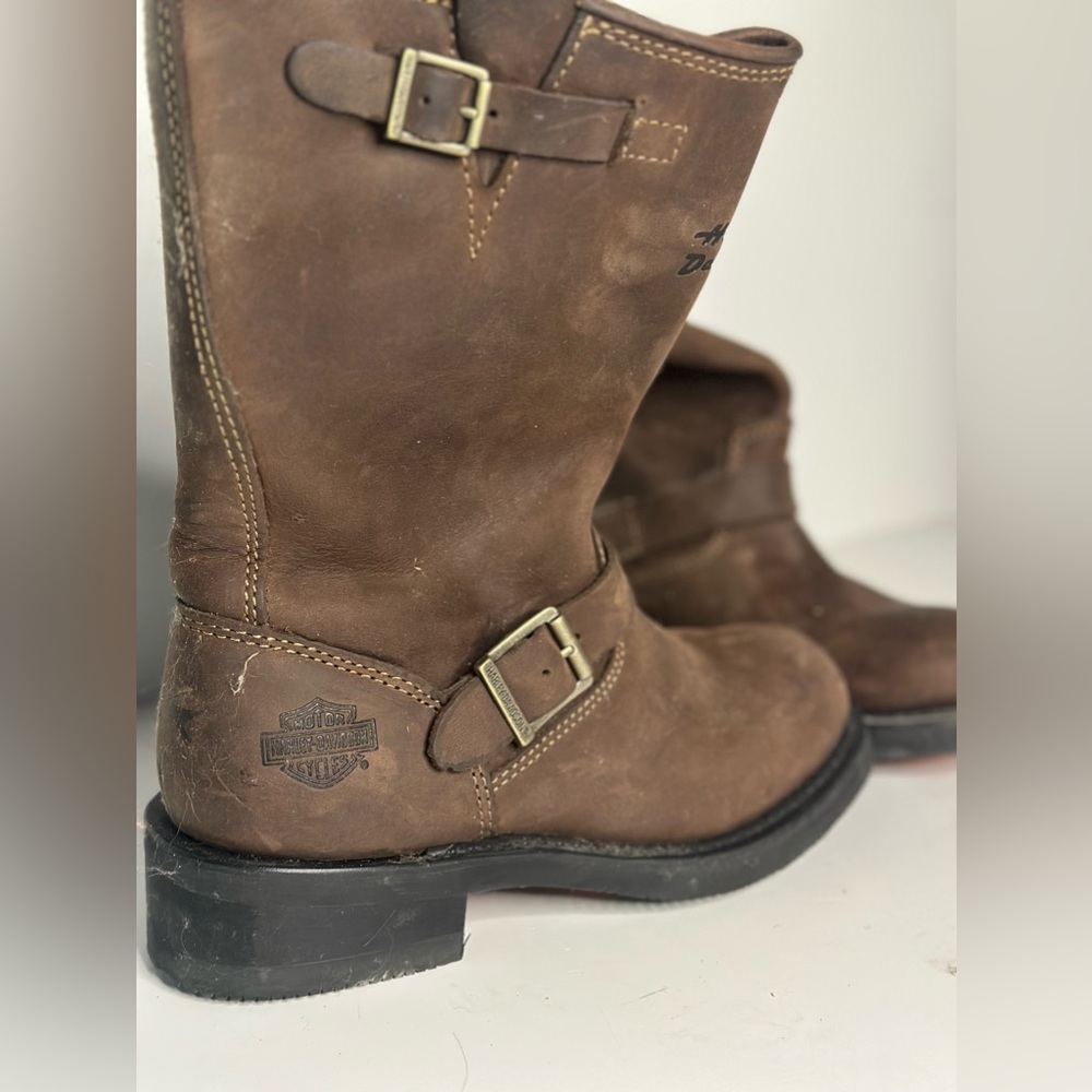 Harley Davidson - brown distressed/weathered leather boots